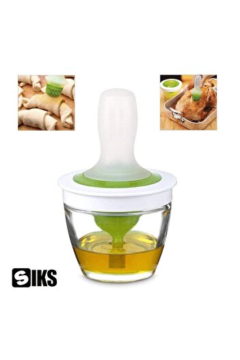SIKS Brush with Pump and Silicone Bristles Oil Brush, For Oil, Oliviera With Bowl Included, 148 ml