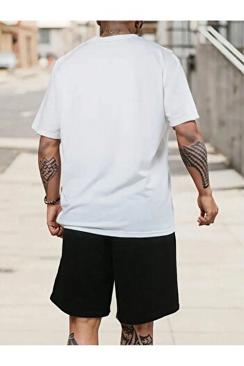 Boi Classic 79 T-Shirt Shorts - White with Black Shorts T-Shirt Top and Bottom Set Printed Crew Neck