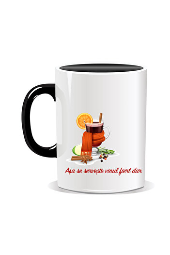 OEM Personalized Christmas mug, Mulled wine, The wine tastes better in this mug - Black interior
