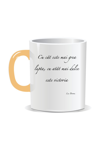 OEM Personalized mug with inspirational message, The harder the fight