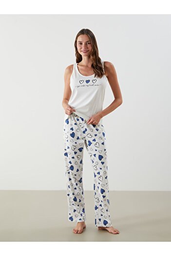 LC Waikiki U Collar Printed Women's Pajama Set