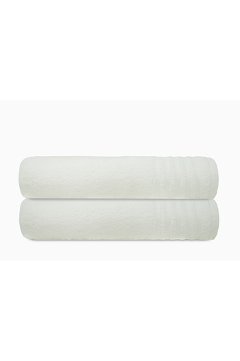 Trident 2Piece 100 Cotton Smart Twist Large Bath Towel Set White 90x150cm