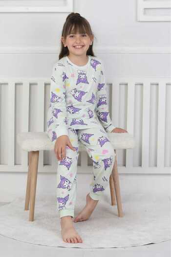 bunny hopp 100% Cotton Single Jersey Combed Cotton Fabric Long Sleeve Crew Neck Girls Pajama Set 3-8 Years