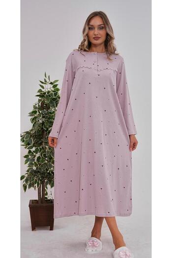 EM&FA TEKSTİL Large Size Nightgown with Lace Detail