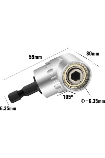 Generic Set 2 adaptoare pentru surubelnita cu unghi de 105 grade, 6.35 mm