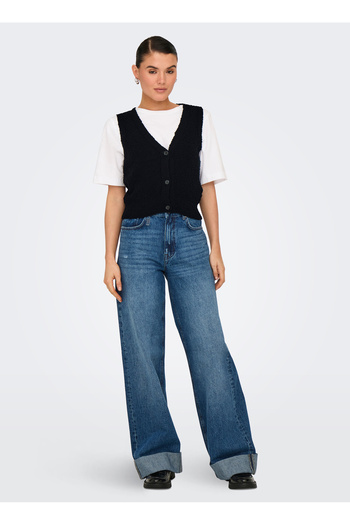 ONLY Only Black Women's Vest Onlalvilda Sl Waistcoat Cc Knt