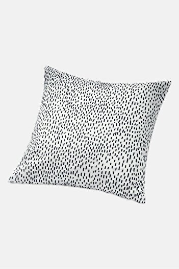 Tchibo Organic Cotton Vestio Allover Print Cushion 50 x 50 cm, White/Black