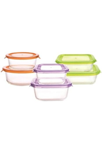 Westinghouse 6-Piece Glass Storage Set with PP Lids | Rectangle (370ml, 640ml) + Square (320ml, 520m