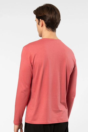 Cacharel Logo Embroidery, Men's Long Sleeve T-Shirt, V-Neck, Modal Cotton