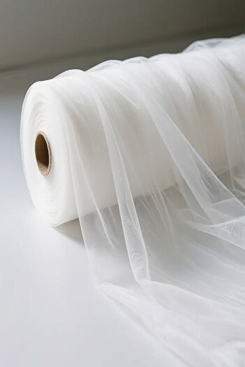 Massaltay White Dream Tulle Fabric 1m – Elegance for Fashion and Decoration