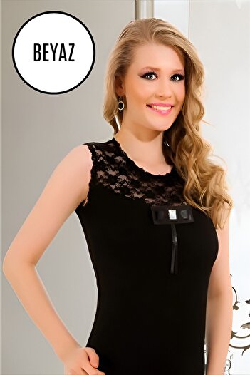 Altınay Women's Zero Sleeve Lace Undershirt - 90% Cotton (Lilitime)