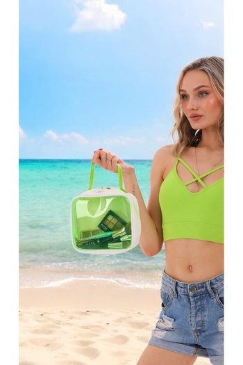 truvalıhelen Beach Bag Plastic Transparent with Zipper