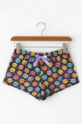 enmodaiçgiyim Colorful Macaron Patterned Pocketless Micro Fabric Mini Women's Shorts