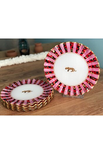 B&M Wild Chic Patterned Curved Serving Plate 6 Pieces