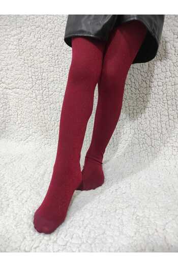 DÜVEN Glitter Diamond Girls' Pantyhose - Wine Color Premium Children's Pantyhose