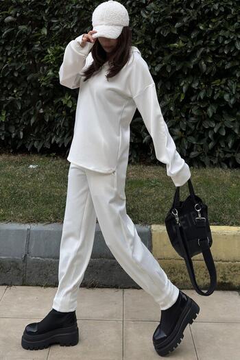 NEW LAVİVA Women's White Tracksuit - 700-3507