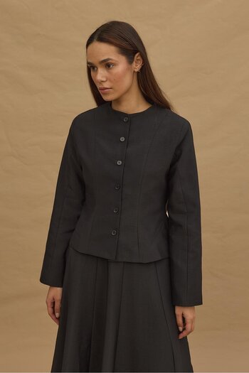 Fahhar Short Pencil Jacket Black