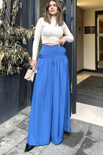 NEW LAVİVA Women's Pleated Trousers - 700-3538