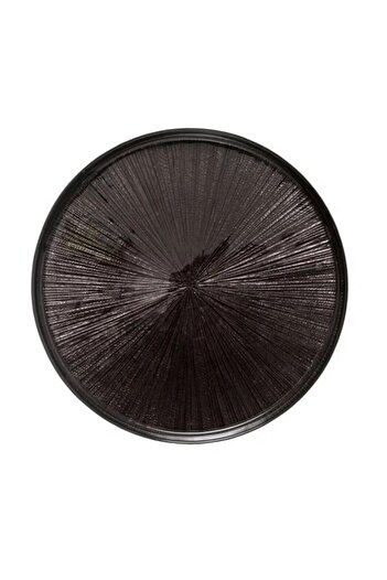Generic Secret de Gourmet Elegant Round Shaped Glass Astra Dinner Plate Black 28cm