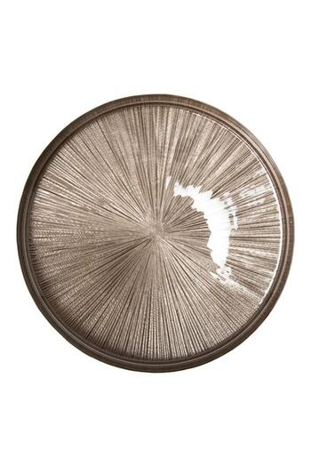 Generic Secret de Gourmet Elegant Round Shaped Glass Astra Dinner Plate Champagne 28cm