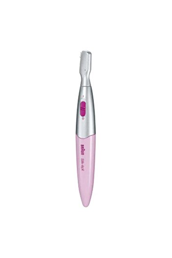 Generic BRAUN Silk-épil 3-in-1 Battery Operated Bikini Styler with Attachments Pink and Silver FG1100