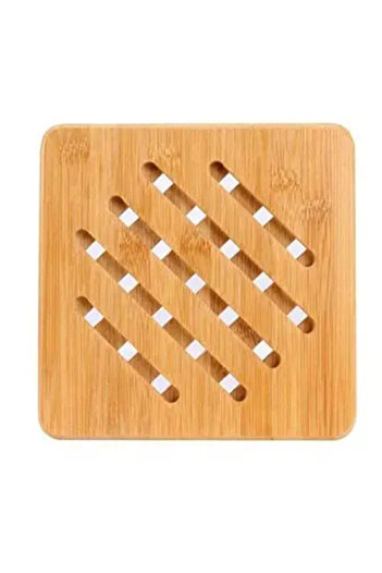 PUFO Kitchen bamboo stand for hot dishes, pots, pans, 16.5 cm, brown