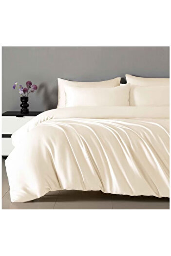 Primavara Double bed linen, 4 pieces, Finet Satinat, Fitted sheet 180x200cm, Cream