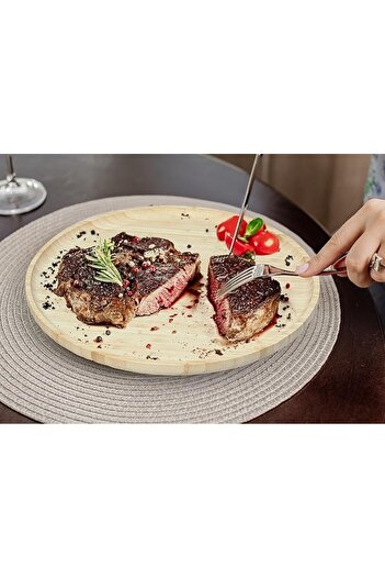 Liebspecht® Round Wooden Serving Platter, Cheese Board, Durable, Easy to Clean, Gift Idea, 35 cm