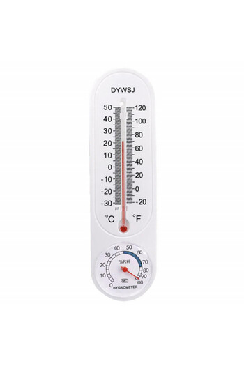PUFO wall thermometer with hygrometer included, 22 cm, white