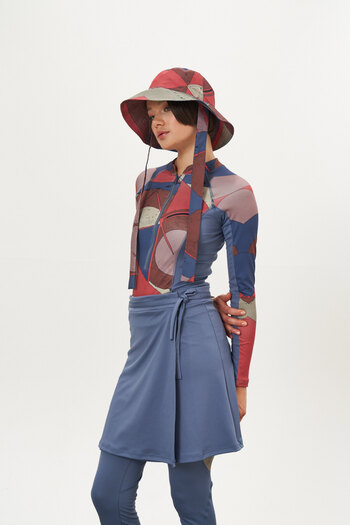 Mevra Bucket Beach Hat Patterned Indigo