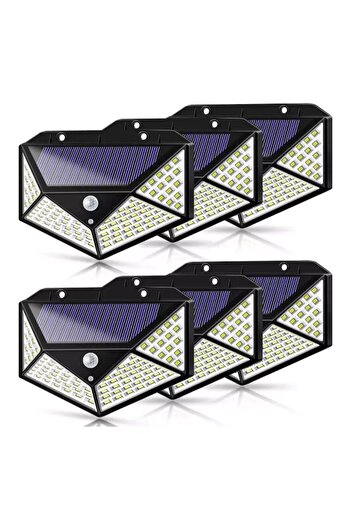 HOZRO Set 6 Solar Lamps HOZRO SH 100, 100 LEDs, 1000 Lumens Lighting, Motion and Light Sensor, Rechargeabl