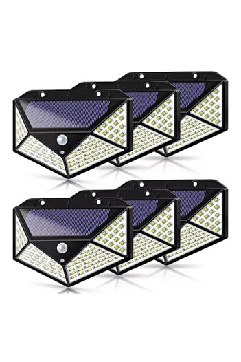 HOZRO Set 6 Solar Lamps HOZRO SH 100, 100 LEDs, 1000 Lumens Lighting, Motion and Light Sensor, Rechargeabl