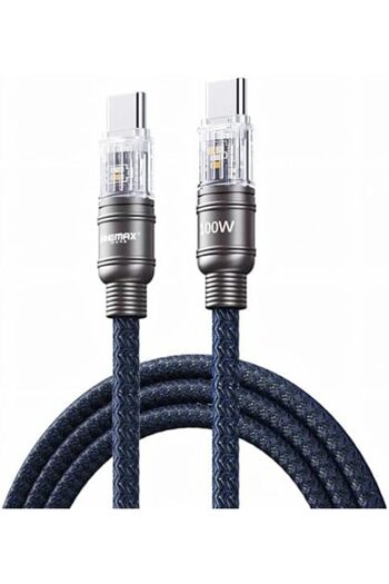 Remax Mena USB C Cable 100W with Light Connector 1M, USB Type C to C Cable