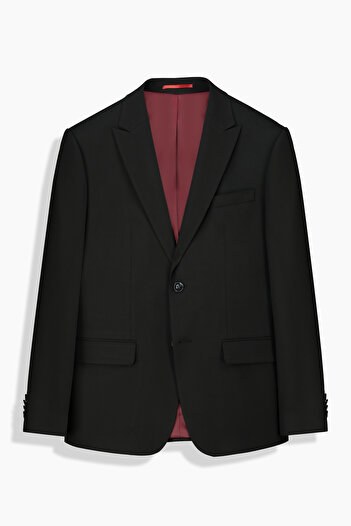 Sarar Interview Woven Fabric Slim Fit Black Suit