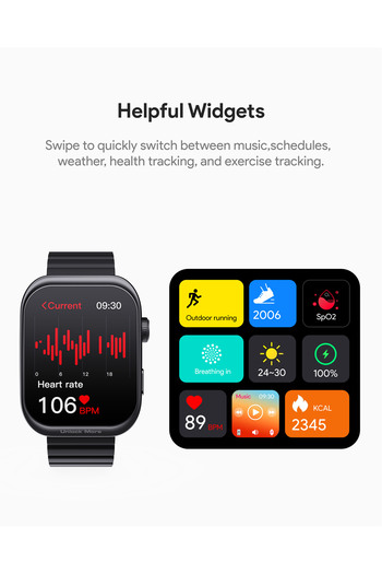 AUKEY Smartwatch 2.0-inch, HD AMOLED display, Magnetic , IP67 Waterproof, 15 Days