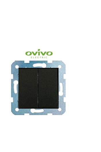 NZM TİCARET Metallic Black Commutator Switch Frameless Grano - Frame Compatible for Socket and Switch