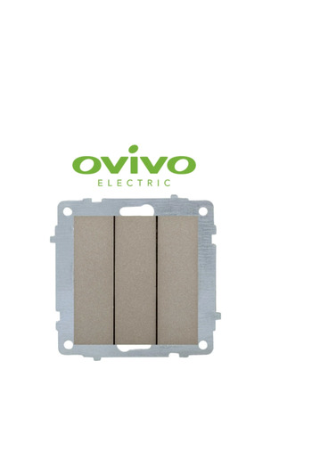 NZM TİCARET Anthracite Triple Switch Frameless Grano - Frame Compatible for Socket and Switch