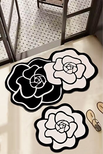 Chilai Home Set de 2 covoare de baie Bungari Rose, bază anti-alunecare djtbanyo