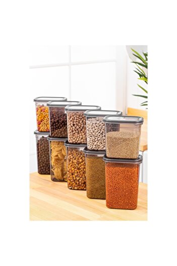 UnicUtil Set of 10 food containers, UniqueUtil, Spacious Lightweight, Anthracite