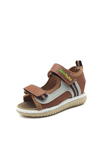 GDT Ayakkabı Cute Young Orthopedic Sole Tan Color Banded Velcro Boys Sandals
