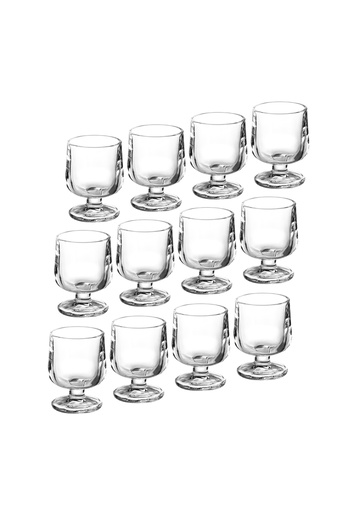 Dania Clear Glass Tumblers with Base - Set of 12