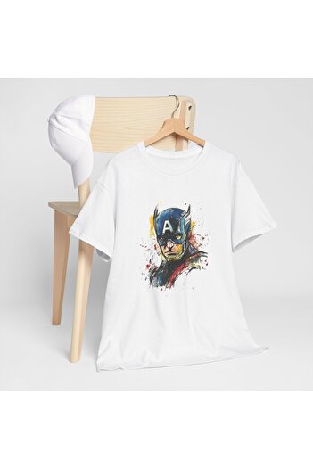 OEM Personalized Marvel Super Heroes T-shirt, Captain America, white, size M