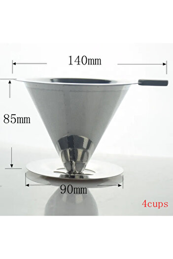 Generic Stainless Steel Drip Filter - 4 Cup Capacity