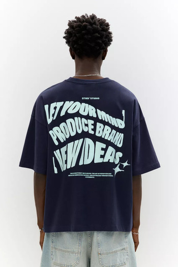 ACTIVE MODA - Men Short Sleeve Dwts8 Printed Tshirt Big Size Oversize Cotton