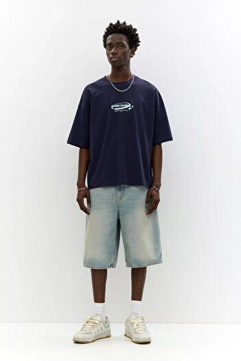 ACTIVE MODA - Men Short Sleeve Dwts8 Printed Tshirt Big Size Oversize Cotton