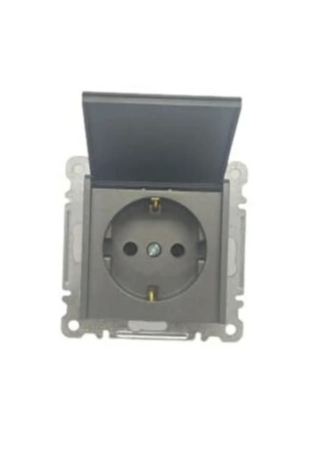 Eldenör Smoked covered grounded socket frameless - compatible frame for socket and switch