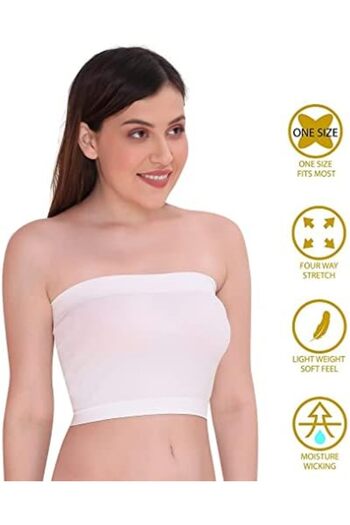 Glamroot Non Padded Strapless Tube Bra For Women, Free Size (Pack Of 2)