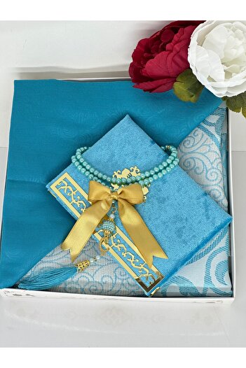 Markapolin Dowry Gift Luxury Prayer Rug Set – Yasin, Prayer Beads, Headscarf