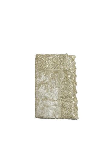 bursa çeyiz Luxury Laced Velvet Tablecloth Mink 4522