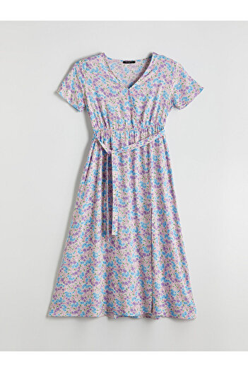 LC Waikiki Quality Parts from Çelebi Store |   Double-Breasted Collar Floral Dress